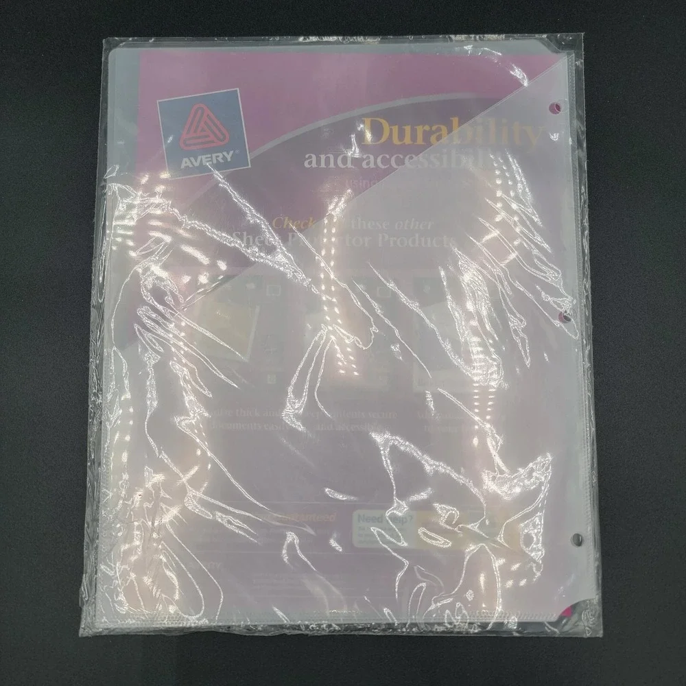 Avery Binder Pockets‎ 3-Hole Punched 9 1/4 x 11 Clear 5/Pack 75243